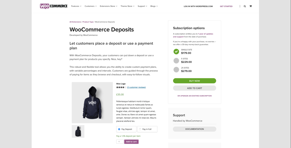 WooCommerce Deposits Plugin